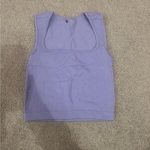 Ribbed Scoop Neck Tank Top - Lavender